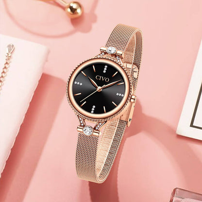8120C | Quartz Women Watch | Mesh Band