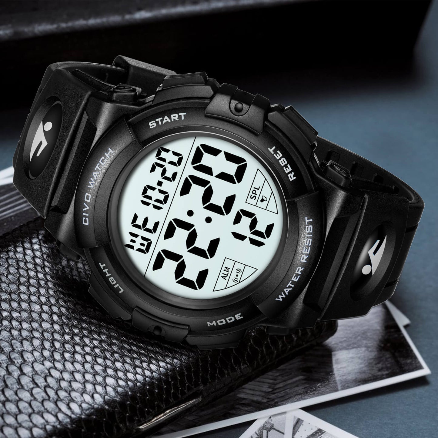 1258C | Quartz Digital Men Watch | Rubber Band