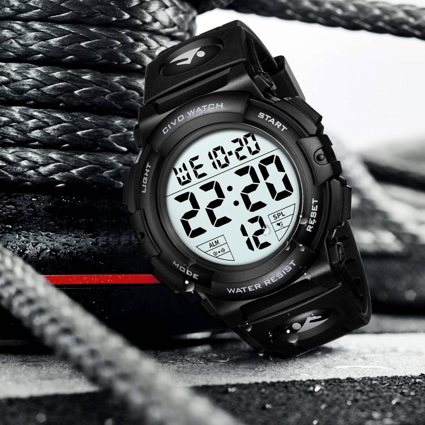 1258C | Quartz Digital Men Watch | Rubber Band