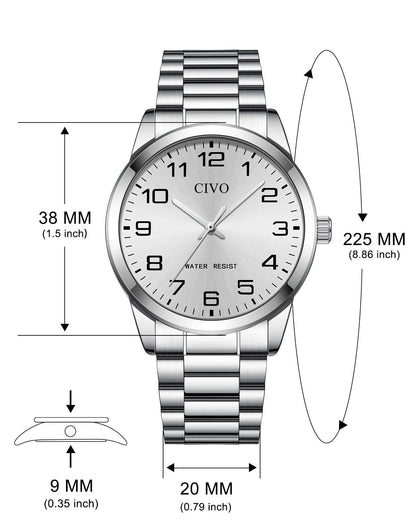 8347C | Quartz Men Watch | Stainless Steel  Band