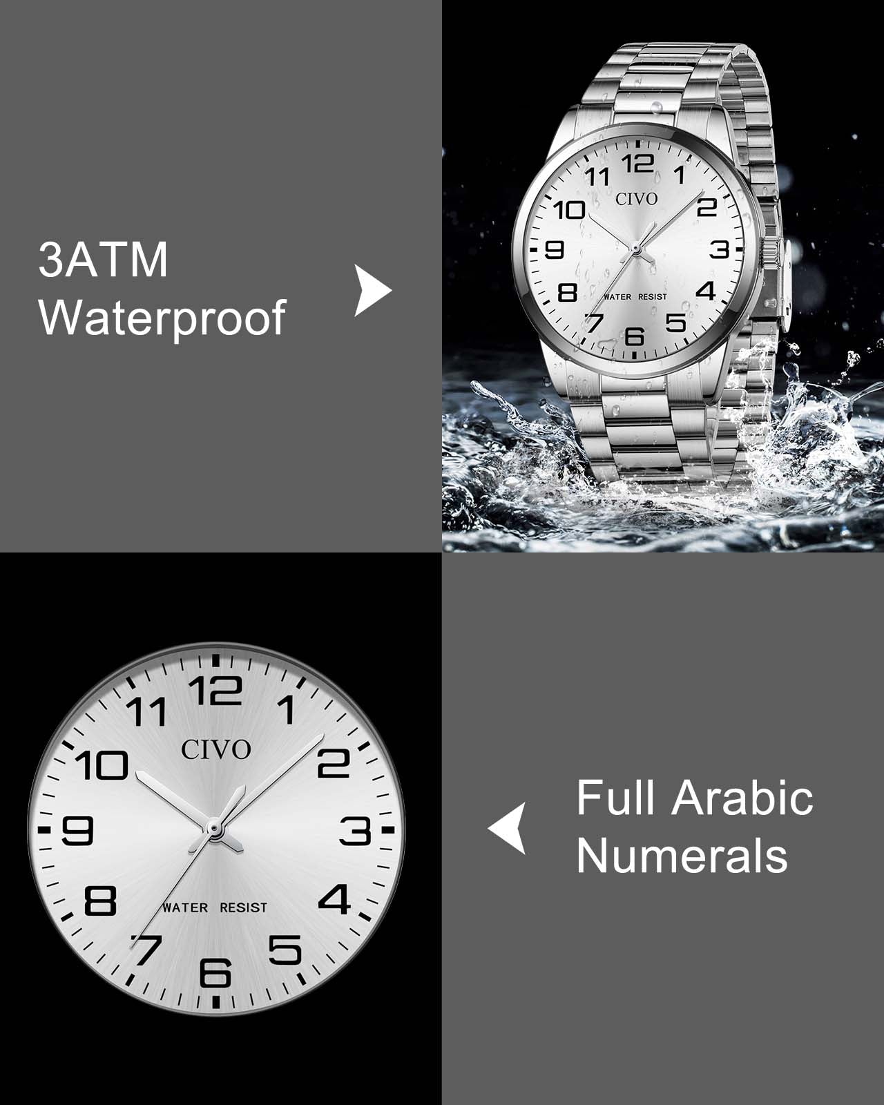 8347C | Quartz Men Watch | Stainless Steel  Band