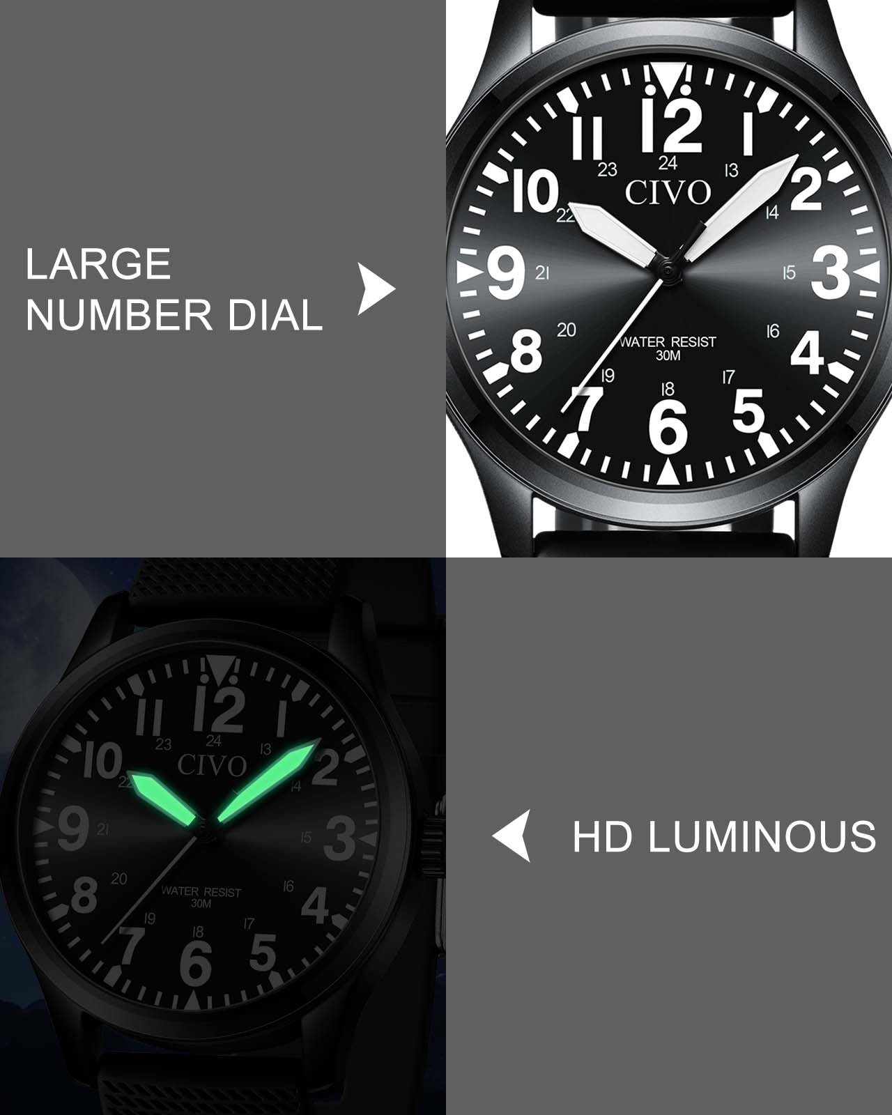 8336C | Quartz Men Watch | Rubber Band