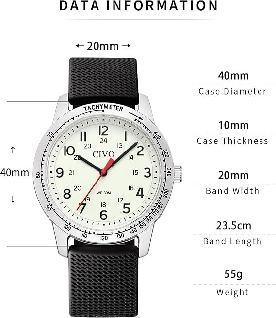 8343C | Quartz Men Watch | Rubber Band
