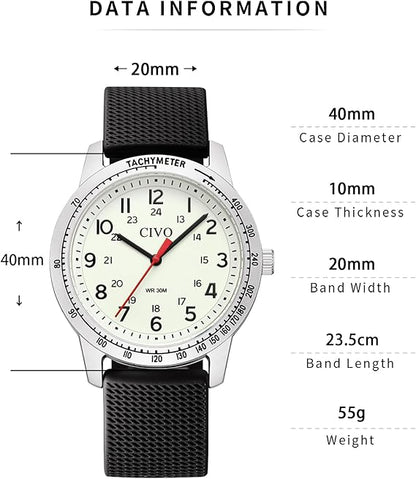 8343C | Quartz Men Watch | Rubber Band