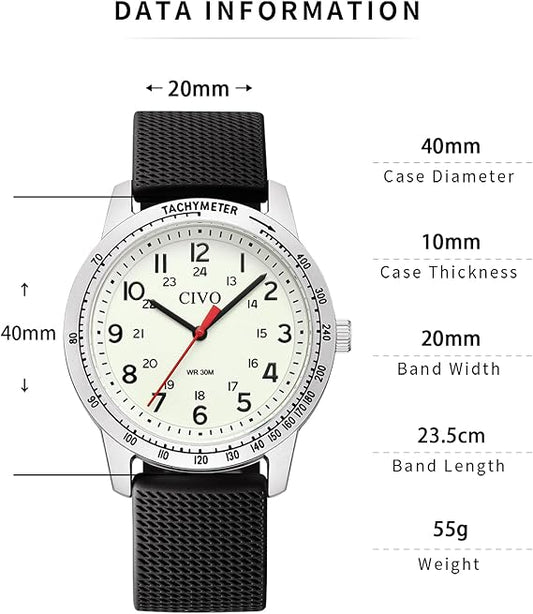 8343C | Quartz Men Watch | Rubber Band