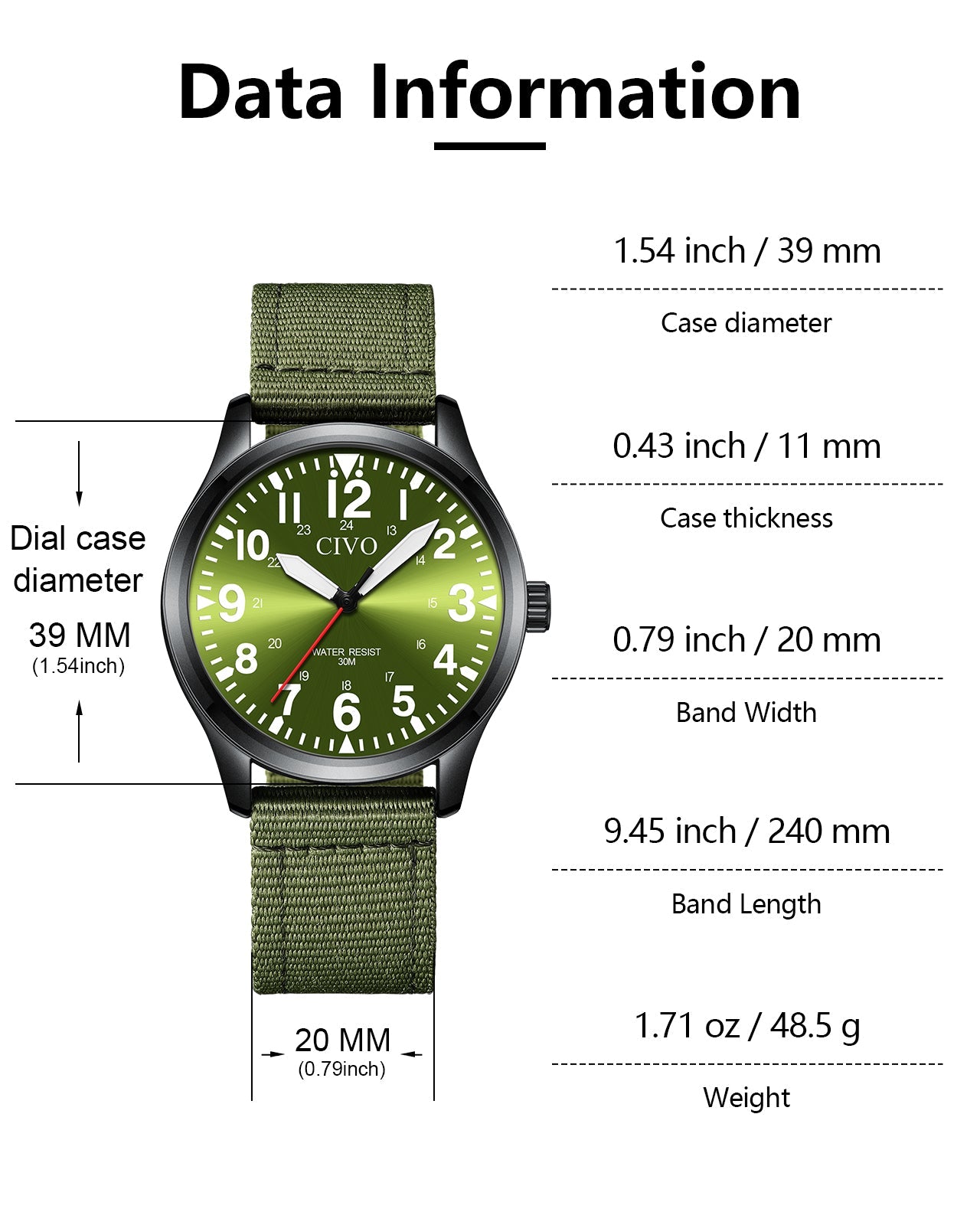 8336C | Quartz Men Watch | Nylon Band