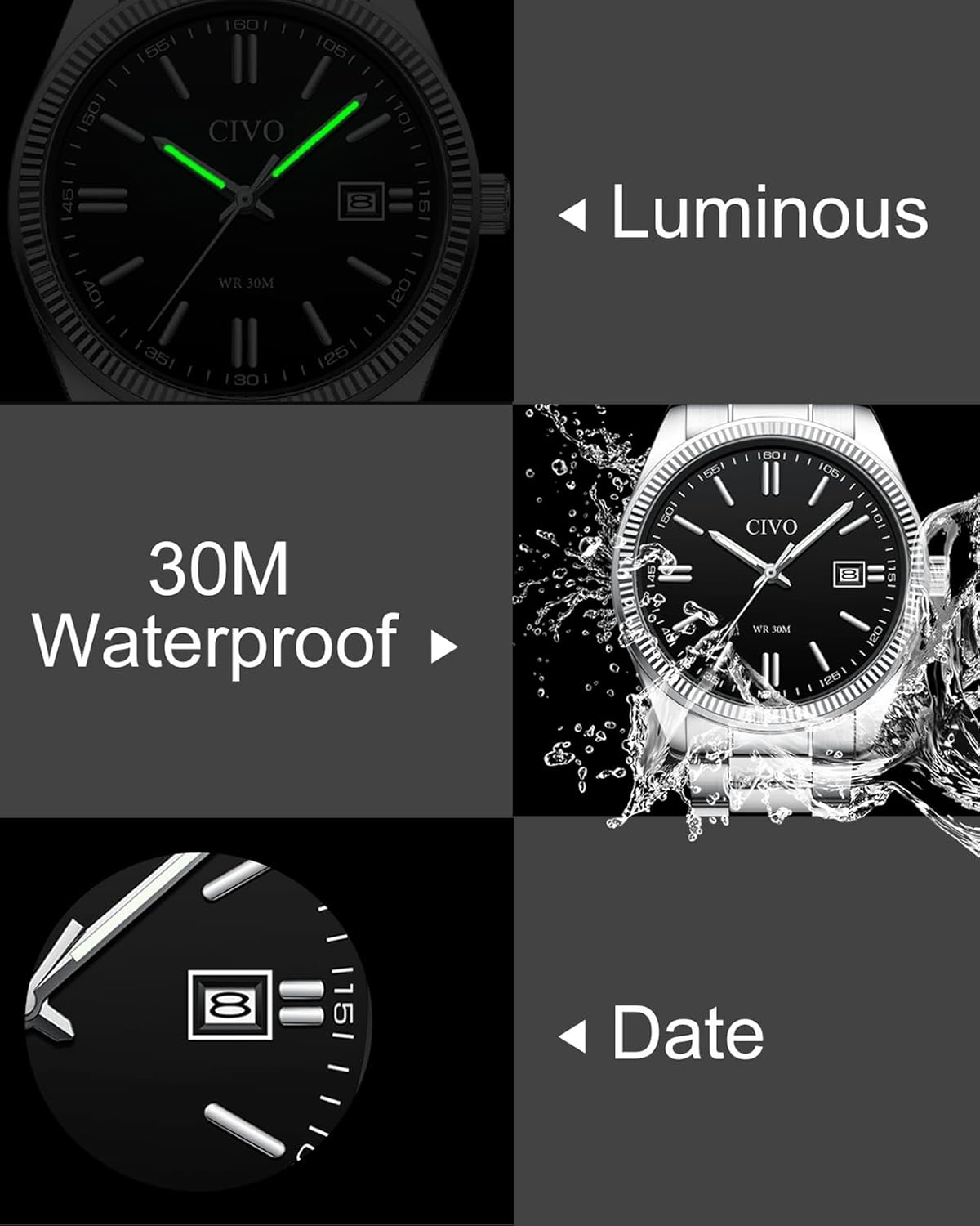 8349C | Quartz Men Watch | Stainless Steel  Band