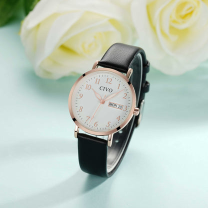 2408C | Quartz Women Watch | Leather Band