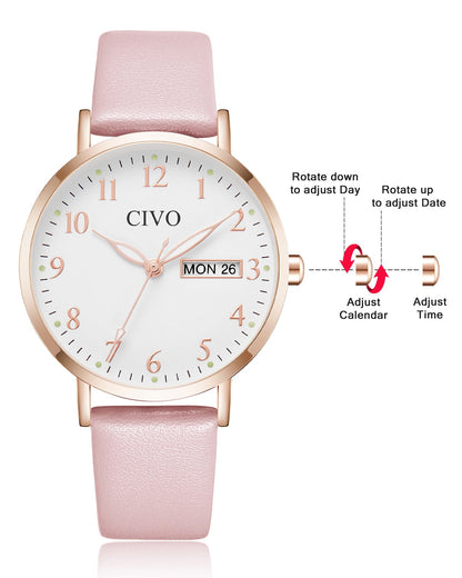 2408C | Quartz Women Watch | Leather Band
