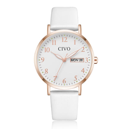 2408C | Quartz Women Watch | Leather Band