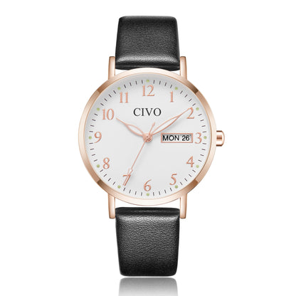 2408C | Quartz Women Watch | Leather Band