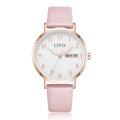 2408C | Quartz Women Watch | Leather Band